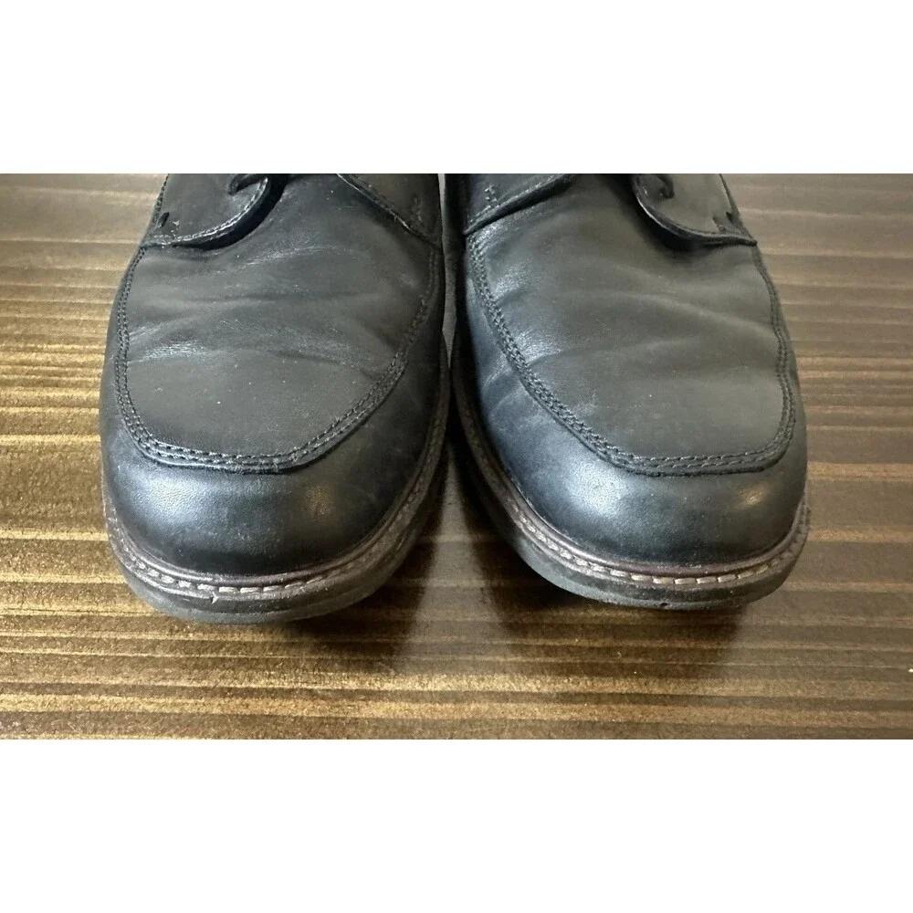 ECCO Holton Oxford Black Dress Lace Up Shoes Leather Apron Toe Men's US 11 EU 45
